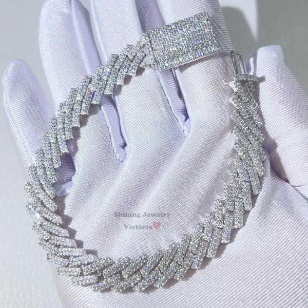 gra certificated pass diamond tester iced out hip hop 10mm vvs moissanite cuban necklace, Silver
gra certificated pass diamond tester iced out hip hop 10mm vvs moissanite cuban necklace, Silver