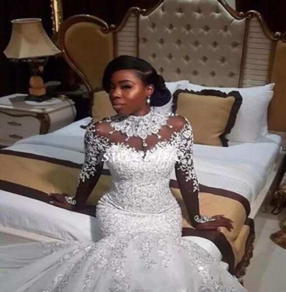 luxury mermaid wedding dresses sheer long sleeve high neck crystal beads chapel train african arabic bridal gowns plus size custom2489684, White
luxury mermaid wedding dresses sheer long sleeve high neck crystal beads chapel train african arabic bridal gowns plus size custom2489684, White