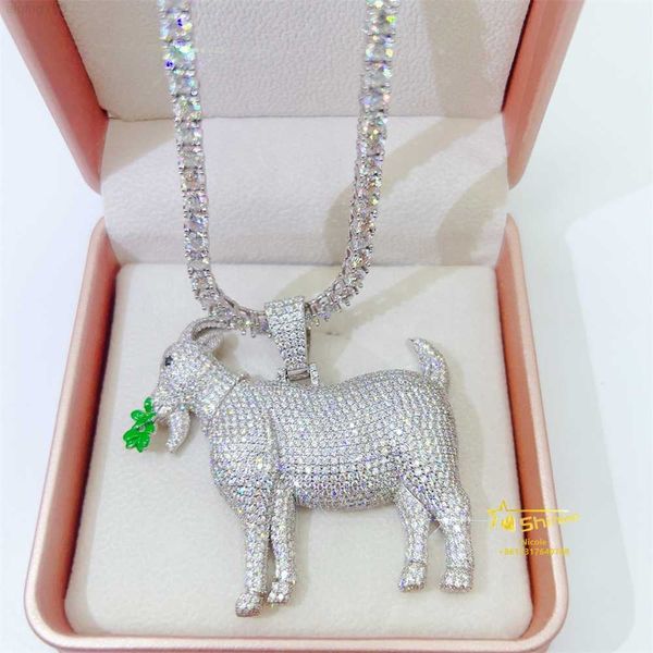 custom hip hop iced out jewelry goats 925 sterling silver gra certified moissanite pendant
custom hip hop iced out jewelry goats 925 sterling silver gra certified moissanite pendant