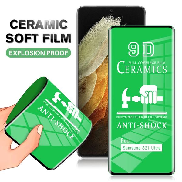 Image of 9D Soft Ceramic Film for Samsung S21 Ultra S22 Plus S20 FE S10 Full Cover HD Screen Protectors for Galaxy Note 20 Ultra