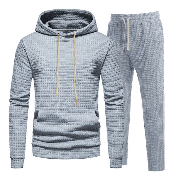 men s tracksuits 2023 cross border spring and autumn jacquard small checkered hoodie pants casual sports set 230721, Gray
men s tracksuits 2023 cross border spring and autumn jacquard small checkered hoodie pants casual sports set 230721, Gray