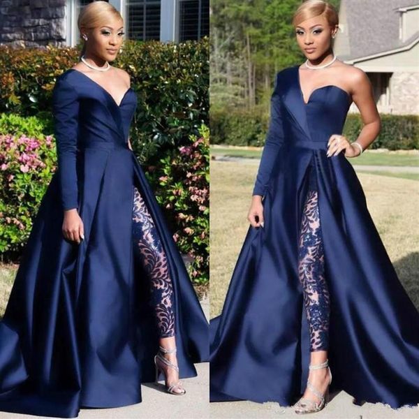 2020 one shoulder prom dresses pant suits a line royal navy high split long sleeve formal party gowns jumpsuit celebrity dresses c2713, Black
2020 one shoulder prom dresses pant suits a line royal navy high split long sleeve formal party gowns jumpsuit celebrity dresses c2713, Black