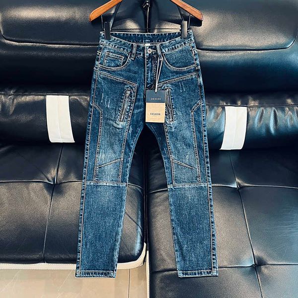 dark blue jeans men's spring and autumn 2023 spirit boy splicing thin leg elastic fit slim-fit pants
dark blue jeans men's spring and autumn 2023 spirit boy splicing thin leg elastic fit slim-fit pants