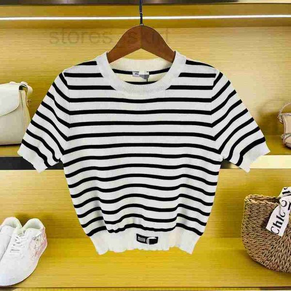 women's knits & tees designer niche trend 23 spring/summer new round neck striped knitted short sleeved for women's slim fit slimm, White
women's knits & tees designer niche trend 23 spring/summer new round neck striped knitted short sleeved for women's slim fit slimm, White