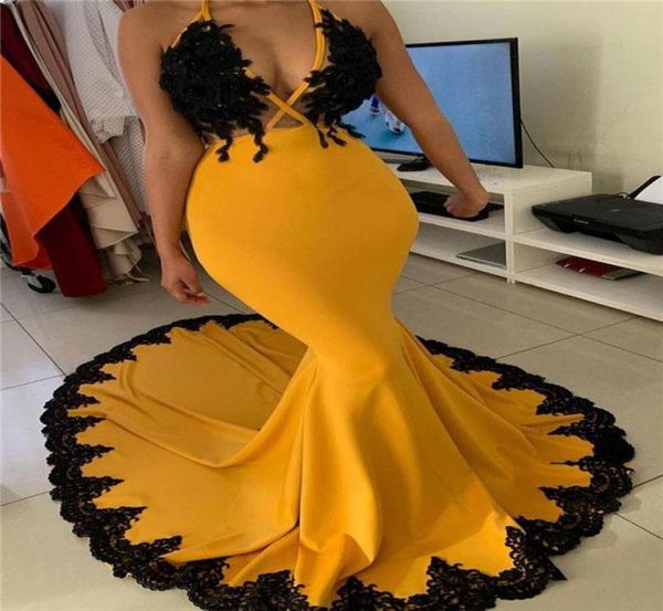 south african black girl prom dresses mermaid halter with black appliques holidays party gowns plus size custom made6723650
south african black girl prom dresses mermaid halter with black appliques holidays party gowns plus size custom made6723650