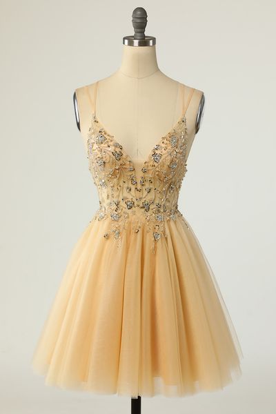 short homecoming dresses deep v-neck sequins beading criss cross straps tulle party gowns princess plus size mini birthday prom graudation c, Blue;pink
short homecoming dresses deep v-neck sequins beading criss cross straps tulle party gowns princess plus size mini birthday prom graudation c, Blue;pink