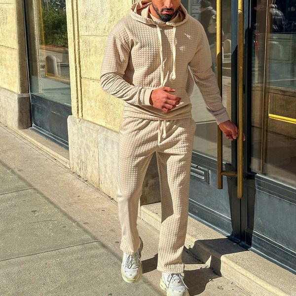 men s tracksuits small square fabric suits autumn splicing kangaroo pocket hooded sweatshirt loose waist lace up pants male two piece sets 2, Gray
men s tracksuits small square fabric suits autumn splicing kangaroo pocket hooded sweatshirt loose waist lace up pants male two piece sets 2, Gray