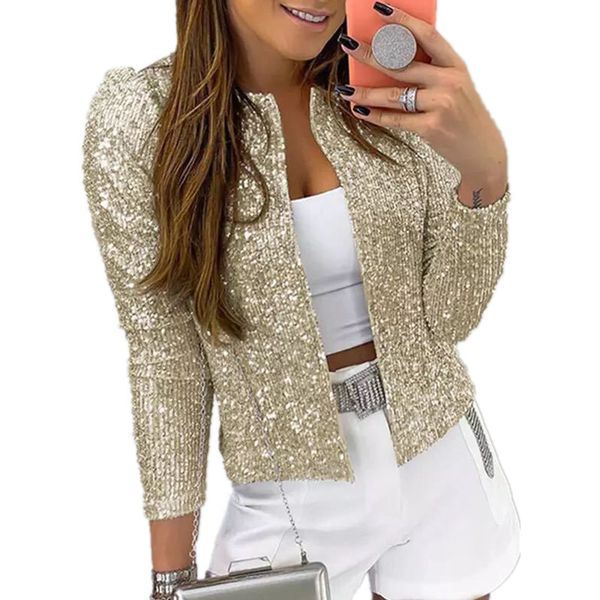 women's jackets spring autumn sequin bomber jackets women veste femme outerwear clothes woman coats chaqueta mujer basic coat women, Black;brown
women's jackets spring autumn sequin bomber jackets women veste femme outerwear clothes woman coats chaqueta mujer basic coat women, Black;brown