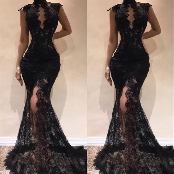 black sleeveless mermaid prom party dresses 2022 high neck split side high evening gowns see through full lace celebrity dres304s
black sleeveless mermaid prom party dresses 2022 high neck split side high evening gowns see through full lace celebrity dres304s