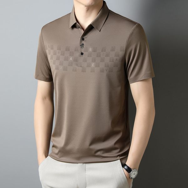 men's polos ice silk cool shirt for men pressed traceless light luxury polo tshirt business leisure high end polo shirt thin style 2307, White;black
men's polos ice silk cool shirt for men pressed traceless light luxury polo tshirt business leisure high end polo shirt thin style 2307, White;black