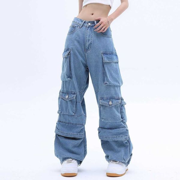 pocket solid color overalls jeans women's y2k street retro loose wide-leg overalls couple casual joker mopping jeans pants women, Blue
pocket solid color overalls jeans women's y2k street retro loose wide-leg overalls couple casual joker mopping jeans pants women, Blue