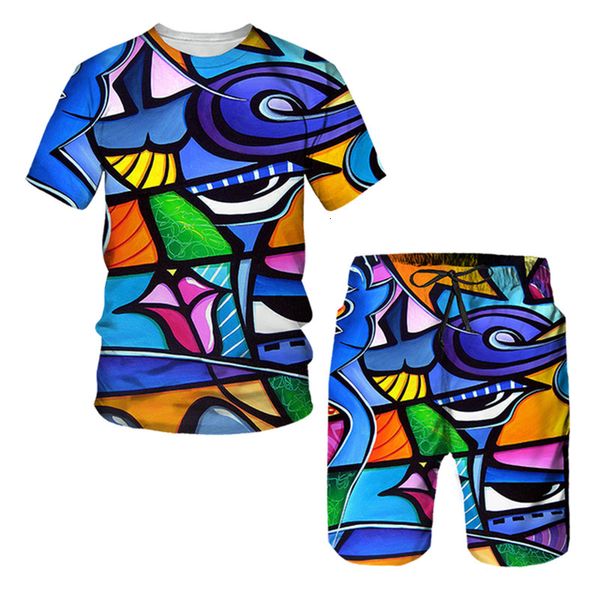 men's tracksuits summer abstract portrait printing t shirt loose oneck short sleeve casual comfortable shorts 2 piece outfit men clothi, Gray
men's tracksuits summer abstract portrait printing t shirt loose oneck short sleeve casual comfortable shorts 2 piece outfit men clothi, Gray