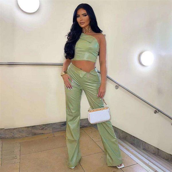 women s pants clothing summer fashion diagonal collar one shoulder vest high waist hip straight leg trousers pu, White
women s pants clothing summer fashion diagonal collar one shoulder vest high waist hip straight leg trousers pu, White