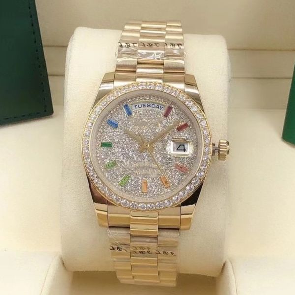 luxury designer classic fashion automatic watch inlaid with colored diamond size 36mm sapphire glass a ladies' favorite christmas gift, Slivery;golden
luxury designer classic fashion automatic watch inlaid with colored diamond size 36mm sapphire glass a ladies' favorite christmas gift, Slivery;golden
