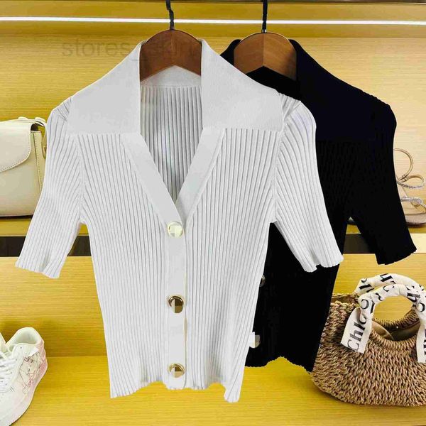 women's knits & tees designer new polo polo style knitted cardigan gold button v-neck thin short sleeve for women uhzq, White
women's knits & tees designer new polo polo style knitted cardigan gold button v-neck thin short sleeve for women uhzq, White