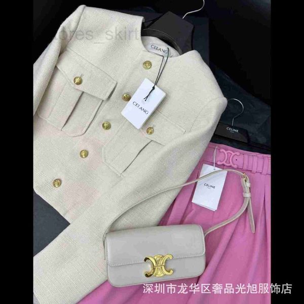 women's jackets designer 23 early spring organ pleated pocket round neck short coat oat commuter high street qrz5, Black;brown
women's jackets designer 23 early spring organ pleated pocket round neck short coat oat commuter high street qrz5, Black;brown