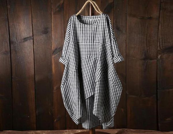 summer dress fashion women plus size loose full sleeve plaid long dresses 2019 casual lattice cotton and linen easy maxi dress9221932, Black;gray
summer dress fashion women plus size loose full sleeve plaid long dresses 2019 casual lattice cotton and linen easy maxi dress9221932, Black;gray