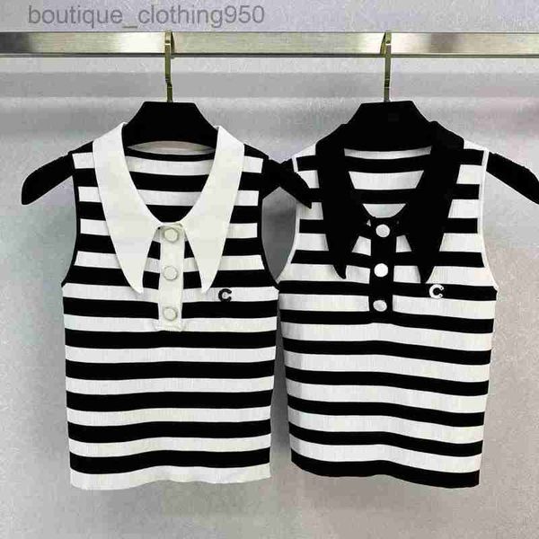 womens knits tees polo neck striped sleeveless knit shirt for women straight tube versatile button top, White
womens knits tees polo neck striped sleeveless knit shirt for women straight tube versatile button top, White
