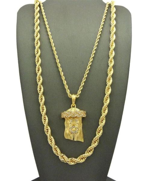 hip hip iced out jesus face pendant w 24 10mm 30 rope chain necklace set 2 pcs necklace set rapper accessories251c6088100, Silver
hip hip iced out jesus face pendant w 24 10mm 30 rope chain necklace set 2 pcs necklace set rapper accessories251c6088100, Silver