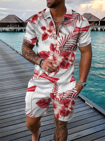men s tracksuits 3d polo shirt and shorts set casual hawaiian style printed short sleeved zippered casual 230721, Gray
men s tracksuits 3d polo shirt and shorts set casual hawaiian style printed short sleeved zippered casual 230721, Gray