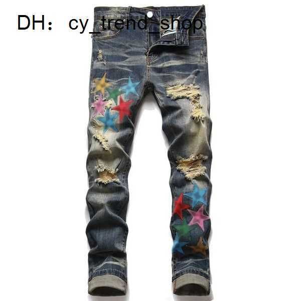 2023 designer mens jeans pants ripped high street brand pantalones vaqueros para hombre motorcycle embroidery trendy long hip hop with hole, Blue
2023 designer mens jeans pants ripped high street brand pantalones vaqueros para hombre motorcycle embroidery trendy long hip hop with hole, Blue
