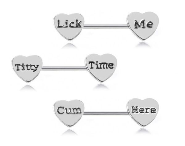 letter heart nipple ring stainless steel tongue rings bar body piercing jewelry for women gift will and sandy8809904, Silver
letter heart nipple ring stainless steel tongue rings bar body piercing jewelry for women gift will and sandy8809904, Silver