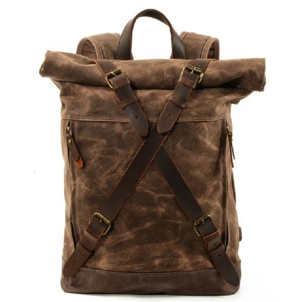 school bags m269 luxury vintage canvas backpacks for men oil wax leather travel backpack large waterproof daypacks retro bagpack 230721
school bags m269 luxury vintage canvas backpacks for men oil wax leather travel backpack large waterproof daypacks retro bagpack 230721