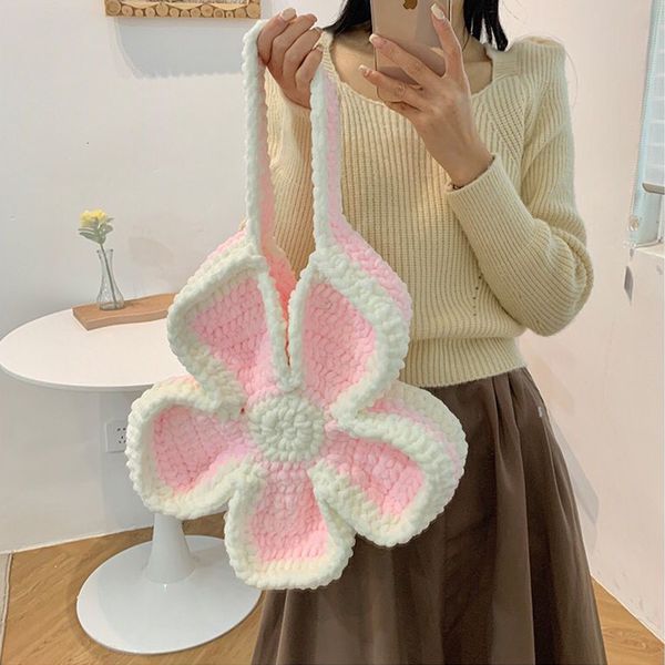 evening bags korean fashion sweet five flower bag hand woven strip wool handmade diy crochet for women complete 230721
evening bags korean fashion sweet five flower bag hand woven strip wool handmade diy crochet for women complete 230721