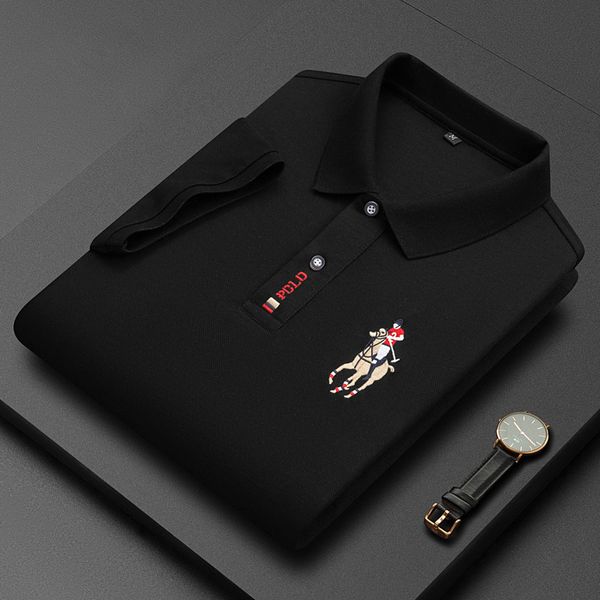 men's polos summer breathable jacket luxury cotton embroidery business short sleeve polo shirt solid color collar casua 230721, White;black
men's polos summer breathable jacket luxury cotton embroidery business short sleeve polo shirt solid color collar casua 230721, White;black