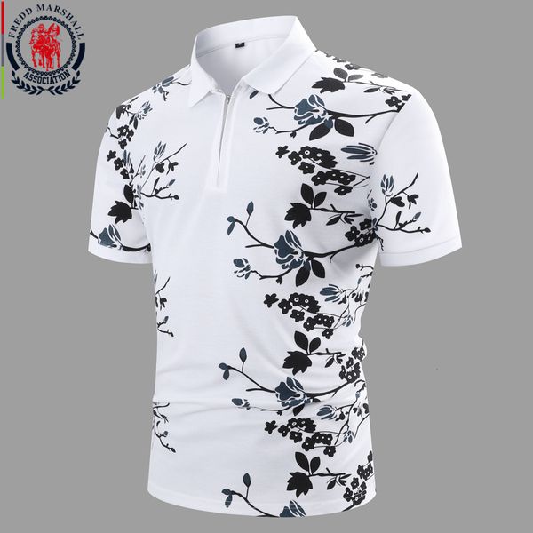 men s polos fredd marshall fashion floral print polo shirt men summer casual short sleeve zipper collar man clothing p05 230721, White;black
men s polos fredd marshall fashion floral print polo shirt men summer casual short sleeve zipper collar man clothing p05 230721, White;black