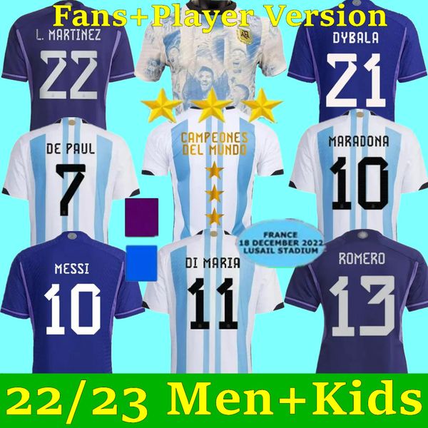 3 stars 2024 argentina soccer jerseys 22 23 j.alvarez dybala di maria kun martinez maradona football shirt men kids kit fans player version, White;black
3 stars 2024 argentina soccer jerseys 22 23 j.alvarez dybala di maria kun martinez maradona football shirt men kids kit fans player version, White;black
