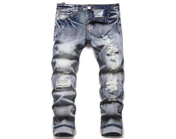 new mens designer ripped jeans hiphop high street fashion fashion brand cycling motorcycle embroidery closefitting slim pencil p3272971, Blue
new mens designer ripped jeans hiphop high street fashion fashion brand cycling motorcycle embroidery closefitting slim pencil p3272971, Blue