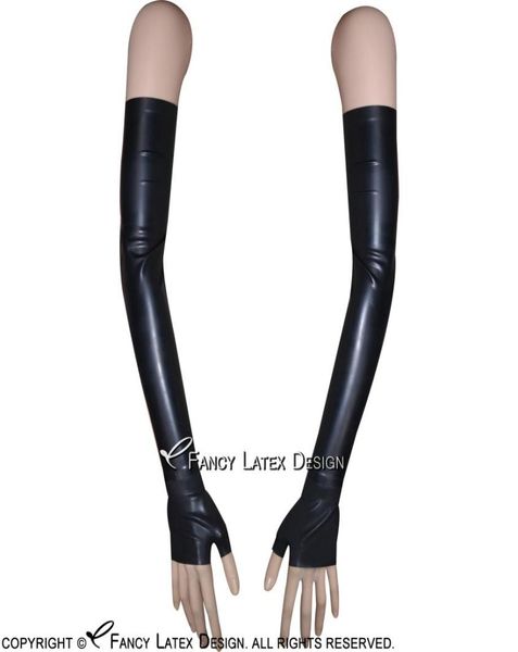 black long latex gloves fingerless buckles rubber mittens plus size 00155114825, Silver
black long latex gloves fingerless buckles rubber mittens plus size 00155114825, Silver
