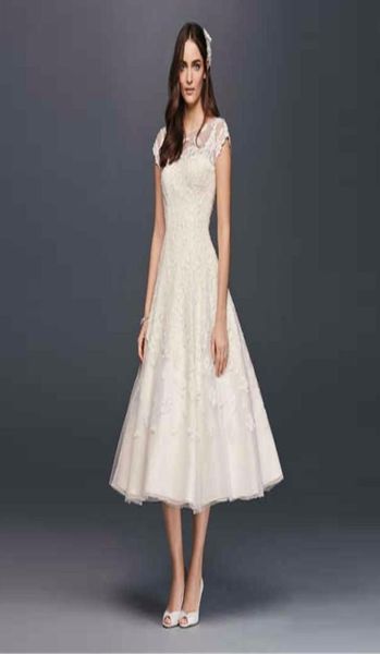 cap sleeve illusion wedding dress lace designer tealength beading crystal bridal gowns vestido de noiva cmk5135678212, White
cap sleeve illusion wedding dress lace designer tealength beading crystal bridal gowns vestido de noiva cmk5135678212, White