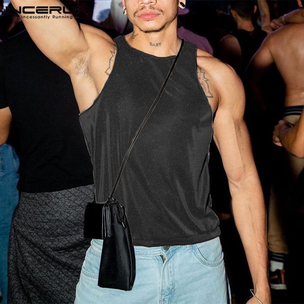 men tank incerun men shiny o neck sleeveless streetwear fashion casual vests summer 2023 party nightclub clothing 5xl 230721, White;black
men tank incerun men shiny o neck sleeveless streetwear fashion casual vests summer 2023 party nightclub clothing 5xl 230721, White;black