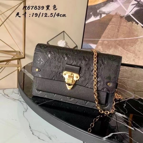 m69423 new women's luxury shoulder bag cowhide embossed handbag