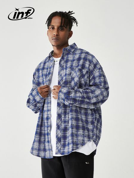 men's casual shirts inflation brushed check men blue plaid long sleeve oversized male plus size 230721, White;black
men's casual shirts inflation brushed check men blue plaid long sleeve oversized male plus size 230721, White;black
