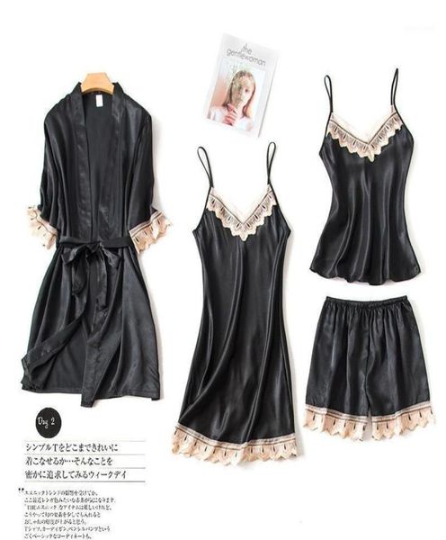 women039s sleepwear robe sets women satin dressing gown silk long nightgown home suit kimono bathrobes negligee peignoirs 8474677, Black;red
women039s sleepwear robe sets women satin dressing gown silk long nightgown home suit kimono bathrobes negligee peignoirs 8474677, Black;red