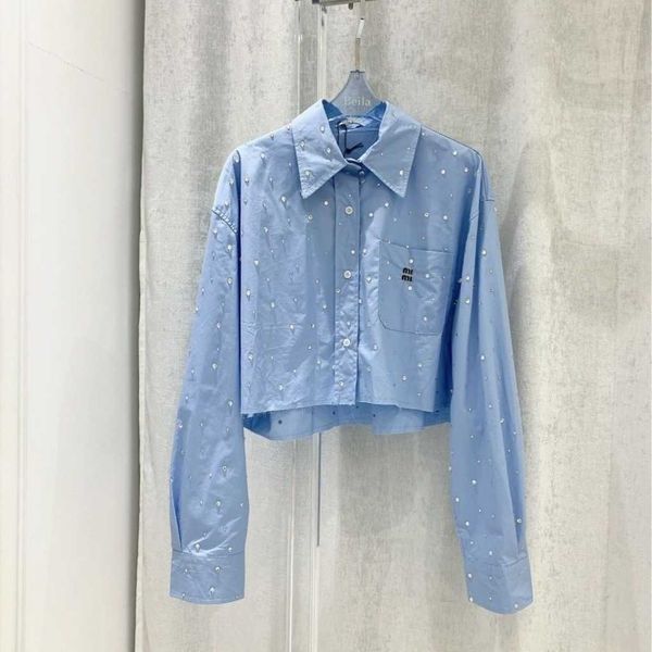 spring and summer ladies lapel letter embroidery stick diamond short high-waisted cardigan shirt, version type is very wide, style casual fa, White
spring and summer ladies lapel letter embroidery stick diamond short high-waisted cardigan shirt, version type is very wide, style casual fa, White