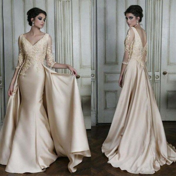 dubai mother of the bride dresses champagne v neck backless detachable train formal groom gowns elegant party dresses with 3 4 sle334q, Black;red
dubai mother of the bride dresses champagne v neck backless detachable train formal groom gowns elegant party dresses with 3 4 sle334q, Black;red