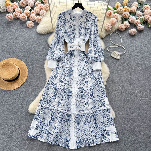 basic casual dresses fashion runway spring dress women's o-neck lantern sleeve belt single breasted lace hollow out embroidery long dre, Black;gray
basic casual dresses fashion runway spring dress women's o-neck lantern sleeve belt single breasted lace hollow out embroidery long dre, Black;gray