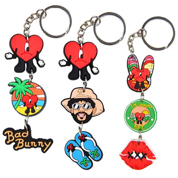 cartoon bad bunny keychain soft pvc bag pendant cute heart bunney slippers keyring fashion car key chain charms decoration gifts, Blue
cartoon bad bunny keychain soft pvc bag pendant cute heart bunney slippers keyring fashion car key chain charms decoration gifts, Blue