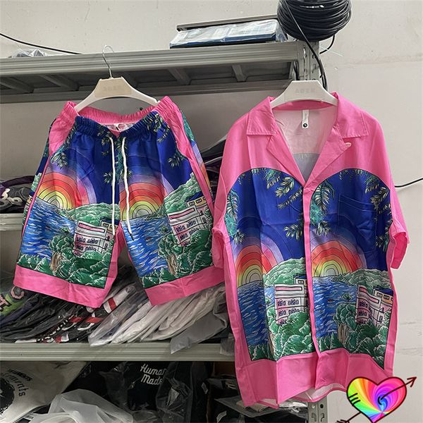 2023 pink blue suit men women 1 silk sets shirt short sleeve sport shorts, White;black
2023 pink blue suit men women 1 silk sets shirt short sleeve sport shorts, White;black