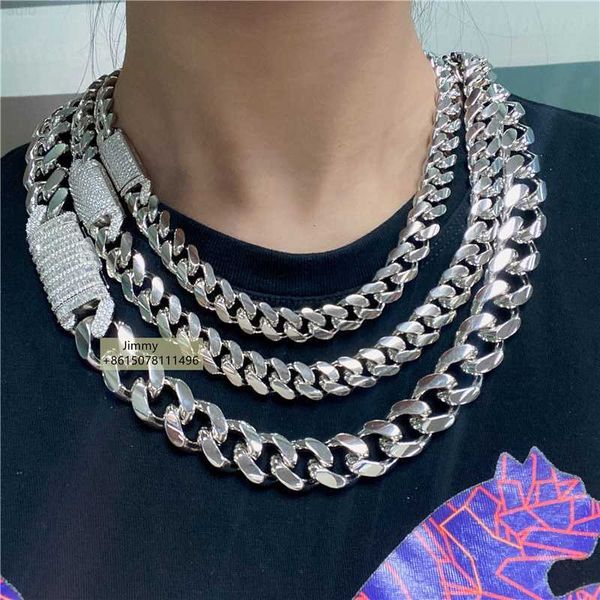 12mm 13mm 18mm width 925 silver hip hop style iced out jewelry vvs moissanite clasp cuban link chain
12mm 13mm 18mm width 925 silver hip hop style iced out jewelry vvs moissanite clasp cuban link chain