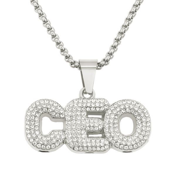 hip hop rapper shiny diamond pendant gold necklace ceo letters pendant micro-inset zircon jewelry 75cm night club accessory sweater chain 15, Silver
hip hop rapper shiny diamond pendant gold necklace ceo letters pendant micro-inset zircon jewelry 75cm night club accessory sweater chain 15, Silver