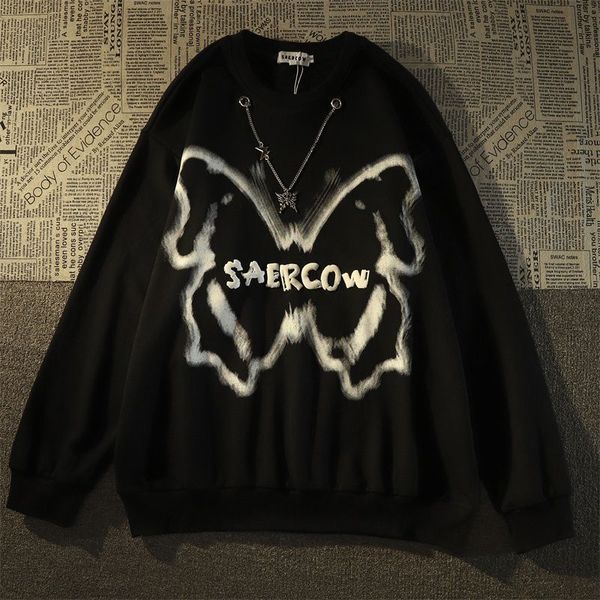 men's hoodies sweatshirts american retro high street necklace round neck sweater women loose ins brand oversize couple thin men k pop c, Black
men's hoodies sweatshirts american retro high street necklace round neck sweater women loose ins brand oversize couple thin men k pop c, Black