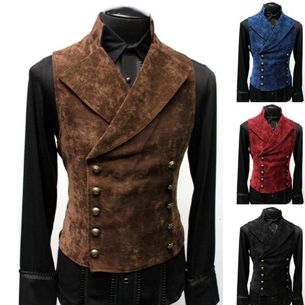 men's vests men's standing collar suit vest double breasted trendy leather jacket velvet gentleman sleeveless 230721, Black;white
men's vests men's standing collar suit vest double breasted trendy leather jacket velvet gentleman sleeveless 230721, Black;white