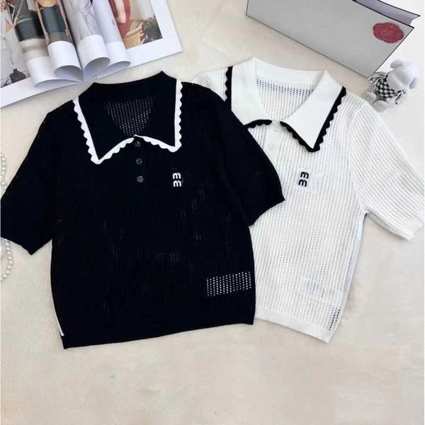 23ss new knitted shirt designer polo t shirt letter embroidery hollow knit tee summer slim short-sleeved comfortable breathable womens cloth, White
23ss new knitted shirt designer polo t shirt letter embroidery hollow knit tee summer slim short-sleeved comfortable breathable womens cloth, White