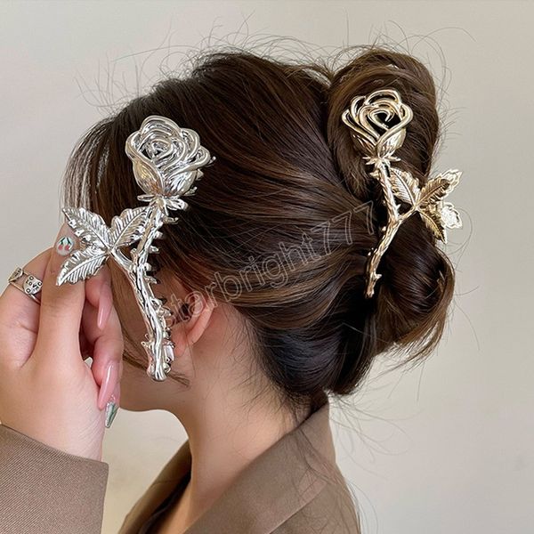 women's personality fashion clamps large metal rose leaf hair accessories girl headwear back head hairpin new headdress, Slivery;white
women's personality fashion clamps large metal rose leaf hair accessories girl headwear back head hairpin new headdress, Slivery;white