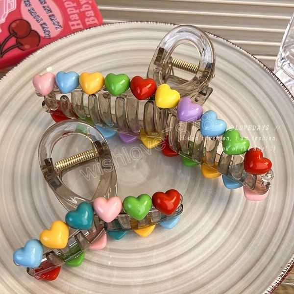new colorful sweet heart hair claw clip for women fashion acrylic hairpin elegant hair clips girls hair accessories shark clip, Golden;silver
new colorful sweet heart hair claw clip for women fashion acrylic hairpin elegant hair clips girls hair accessories shark clip, Golden;silver